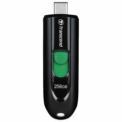 Флеш-диск 256GB TRANSCEND JetFlash 790C, разъем USB Type-С, черный/<wbr/>зеленый, TS256GJF790C