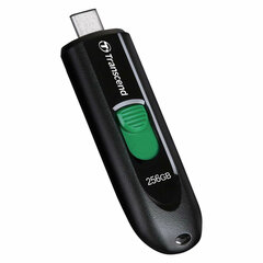 Флеш-диск 256GB TRANSCEND JetFlash 790C, разъем USB Type-С, черный/<wbr/>зеленый, TS256GJF790C