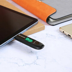 Флеш-диск 256GB TRANSCEND JetFlash 790C, разъем USB Type-С, черный/<wbr/>зеленый, TS256GJF790C