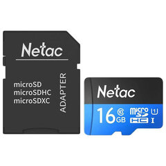 Карта памяти microSDHC 16 ГБ NETAC P500 Standard, UHS-I U1,80 Мб/<wbr/>с (class 10), адаптер, NT02P500STN-016G-R