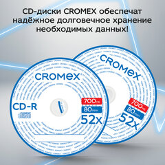 Диск CD-R CROMEX (КРОМЕКС), 700 Mb, 52x, Bulk (термоусадка без шпиля), КОМПЛЕКТ 50 шт., 513773