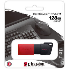 Флеш-диск 128GB KINGSTON DataTraveler Exodia M, разъем USB 3.2, черный/<wbr/>красный, DTXM/<wbr/>128GB