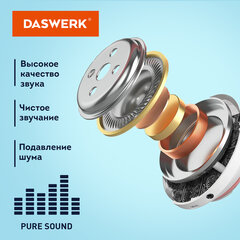 Наушники беспроводные большие светящиеся накладные, чёрные DASWERK (ДАСВЕРК) B-39, 513805