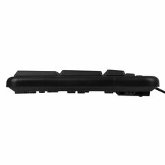 Набор проводной SONNEN KB-S110, USB, клавиатура 113 клавиш, мышь 3 кнопки, 1000 dpi, черный/<wbr/>серебристый, 513854