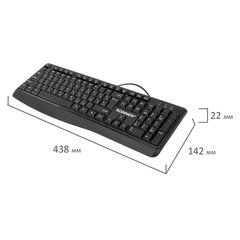 Клавиатура проводная бесшумная USB, 104 клавиши, SONNEN JK-205, черная, 513949