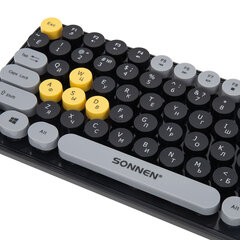 Клавиатура беспроводная USB, 105 клавиш, SONNEN K303BY, черная / серая / желтая, 513952