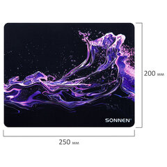 Коврик для мыши SONNEN &laquo;NEON SPLASH&raquo; резина + ткань, 250&times;200&times;2 мм, 513957