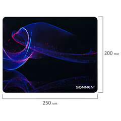 Коврик для мыши SONNEN &laquo;NEON WAVE&raquo; резина + ткань, 250&times;200&times;2 мм, 513958