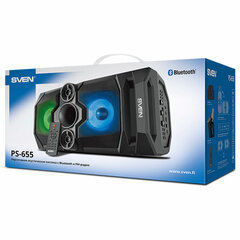 Колонка портативная SVEN PS-655, 50 Вт, TWS, Bluetooth, FM, USB, microSD, LED-дисплей, пульт, черная