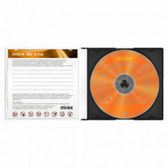 Диск DVD+R (плюс) MIREX, 4,7 ГБ, 16x, Slim Case, 1 штука, UL130013A1S