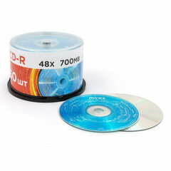 Диск CD-R MIREX, 700 Мб, 48x, Cake Box (упаковка на шпиле), КОМПЛЕКТ 50 шт., UL120051A8B