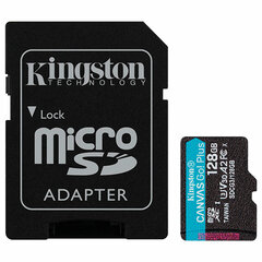 Карта памяти microSDXC 128 GB KINGSTON Canvas Go Plus, UHS-I U3, 170 Мб/<wbr/>с (class 10), с адаптером, SDCG3/<wbr/>128Gb