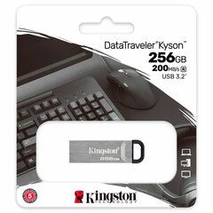 Флеш-диск 256 GB KINGSTON DataTraveler Kyson, разъем USB 3.2, серебряный, DTKN/<wbr/>256GB