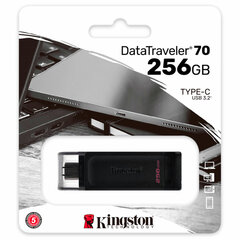 Флеш-диск 256 GB KINGSTON DataTraveler 70, разъем Type-C 3.2, черный, DT70/<wbr/>256GB