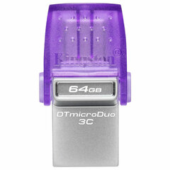 Флеш-диск 64 GB KINGSTON DataTraveler microDuo 3C, разъем USB 3.2, Type-C, фиолетовый, DTDUO3CG3/<wbr/>64GB