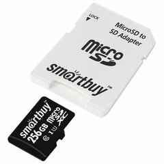 Карта памяти microSDXC 256 GB SMARTBUY, UHS-I, 90 Мб/<wbr/>сек (class 10), с адаптером, SB256GBSDCL10-01