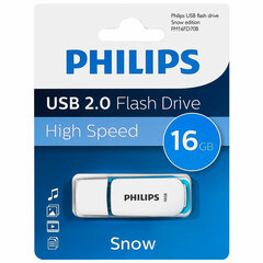 Флеш-диск 16 GB PHILIPS SNOW, разъем USB 2.0, синий, FM16FD70B/<wbr/>97