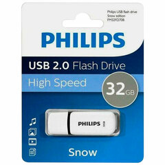 Флеш-диск 32 GB PHILIPS SNOW, разъем USB 2.0, черный, FM32FD70B/<wbr/>97