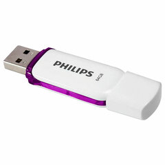 Флеш-диск 64 GB PHILIPS SNOW, разъем USB 2.0, фиолетовый, FM64FD70B/<wbr/>97