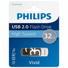 Флеш-диск 32 GB PHILIPS VIVID, разъем USB 2.0, черный, FM32FD05B/<wbr/>97