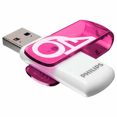 Флеш-диск 64 GB PHILIPS VIVID, разъем USB 2.0, фиолетовый, FM64FD05P/<wbr/>97