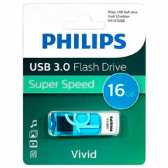 Флеш-диск 16 GB PHILIPS VIVID, разъем USB 3.0, синий, FM16FD00B/<wbr/>97