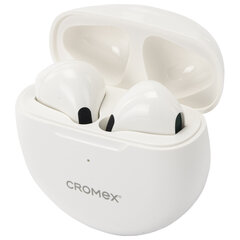 Наушники беспроводные TWS вкладыши с микрофоном CROMEX (КРОМЕКС) EP-T28W, Bluetooth 5.4, белые, 514121