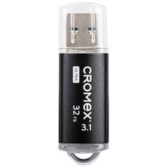 Флеш-диск 32 GB, CROMEX (КРОМЕКС) Ultra USB 3.1, металлический корпус, черный, 514163