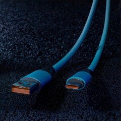 Кабель BOLD USB – Type-C, 1 м, 3 А, SMARTBUY, для быстрой зарядки и передачи данных, толстый, синий, 18126