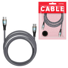 Кабель Type-C &mdash; Type-C, 1 м, 3 А, SMARTBUY, для быстрой зарядки и передачи данных, черный