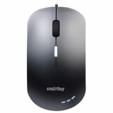 Мышь проводная бесшумная SMARTBUY 288-K, USB, 3 кнопки + 1 колесо, оптическая, черная, 02019