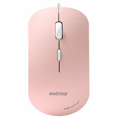 Мышь проводная бесшумная SMARTBUY 288-P, USB, 3 кнопки + 1 колесо, оптическая, розовая, 06833