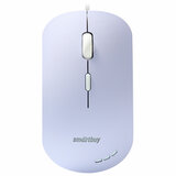 Мышь проводная бесшумная SMARTBUY 288-V, USB, 3 кнопки + 1 колесо, оптическая, сиреневая, 06819