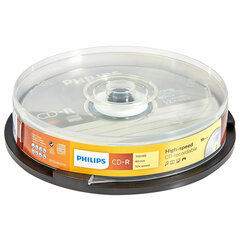 Диск CD-R PHILIPS, 700 Мб, 52x, Cake Box (упаковка на шпиле), КОМПЛЕКТ 10 шт., CR7D5SB10/<wbr/>97