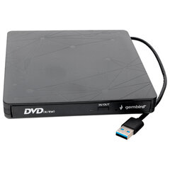 Внешний оптический привод CD/<wbr/>DVD GEMBIRD USB 3.0, пластик, черный, DVD-USB-03
