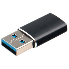 Переходник USB 3.1 AM/<wbr/>Type-C (F), CABLEXPERT 5 Гбит/<wbr/>с, QC3.0, металлический корпус, Pro, черный