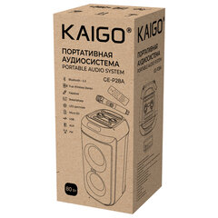 Портативная аудиосистема KAIGO (КЕЙГО) GE-P28A + микрофон и пульт В ПОДАРОК, 80 Вт, EQ, Bluetooth, USB, Micro SD, AUX, LED, TWS, FM, 514227