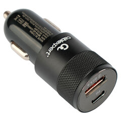 Зарядное устройство автомобильное CABLEXPERT 38 Вт, 3 А, QC3.0/<wbr/>PD, 1 х USB, 1 х Type-C, MP3A-UC-CAR24