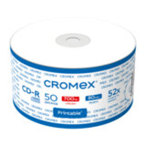 Диск CD-R CROMEX (КРОМЕКС), 700 Mb, 52x, с возможностью печати на диске, Bulk (термоусадка без шпиля), КОМПЛЕКТ 50 шт., 514304