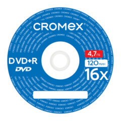 Диск DVD+R CROMEX (КРОМЕКС), 4,7 Gb, 16x, Cake Box (упаковка на шпиле), КОМПЛЕКТ 10 шт., 514307