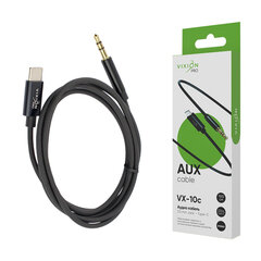 Переходник AUX, jack 3,5 (M) – Type-C, 1 м, VIXION PRO VX-10c, черный, 02786