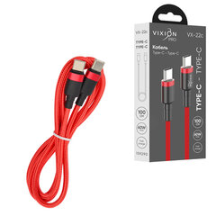Кабель Type-C – Type-C, 60 Вт, 1 м, VIXION PRO VX-22c, для зарядки и передачи данных, красный, 02717