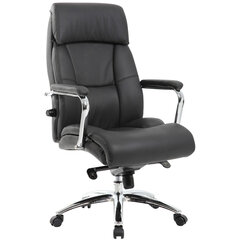 Кресло из натуральной кожи BRABIX PREMIUM &laquo;Phaeton EX-502&raquo;, хром, черное, 530882