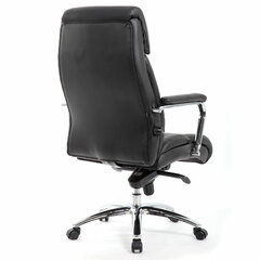 Кресло из натуральной кожи BRABIX PREMIUM &laquo;Phaeton EX-502&raquo;, хром, черное, 530882