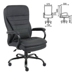 Кресло офисное BRABIX PREMIUM &laquo;Heavy Duty HD-001&raquo;, усиленное, НАГРУЗКА до 200 кг, экокожа, 531015