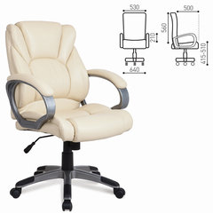 Кресло офисное BRABIX &laquo;Eldorado EX-504&raquo;, экокожа, бежевое, 531167