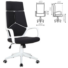 Кресло офисное BRABIX PREMIUM &laquo;Prime EX-515&raquo;, пластик белый, ткань, черное, 531812
