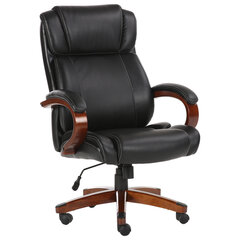 Кресло офисное BRABIX PREMIUM &laquo;Magnum EX-701&raquo;, дерево, рециклированная кожа, черное, 531827
