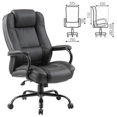 Кресло офисное BRABIX PREMIUM &laquo;Heavy Duty HD-002&raquo;, усиленное, НАГРУЗКА до 200 кг, экокожа, 531829