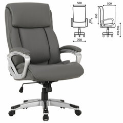 Кресло офисное BRABIX PREMIUM &laquo;Level EX-527&raquo;, пружинный блок, рециклированная кожа, серое, 531937